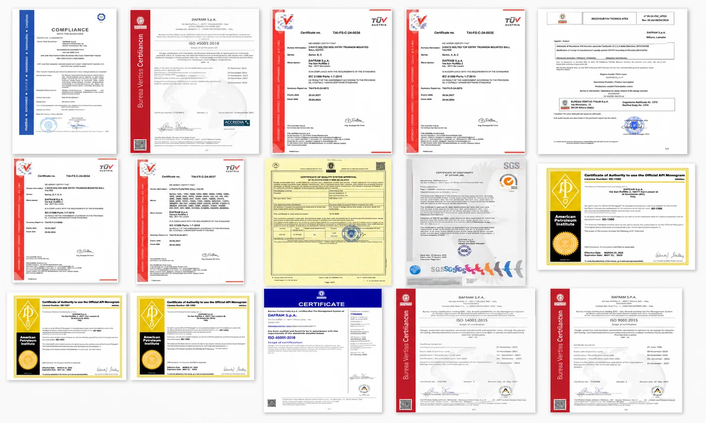 Dafram quality and certification documentation